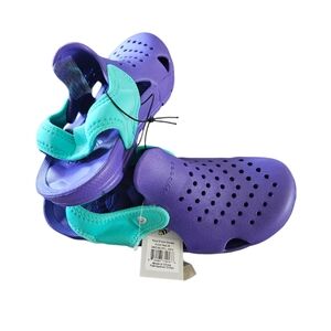 Joybees‎ Size 4 New Girl's Purple and Teal Water Shoes / Clogs